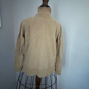 Ann Taylor Cream Ribbed Turtleneck Sweater